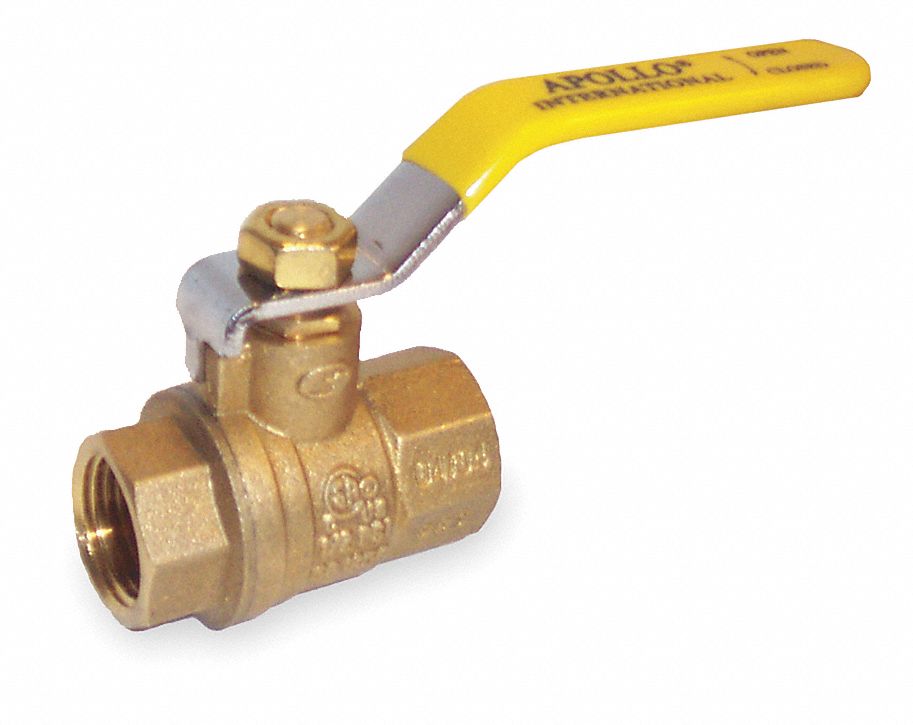 Ball Valve, 2 PC, 2 1/2 In NPT, Brass