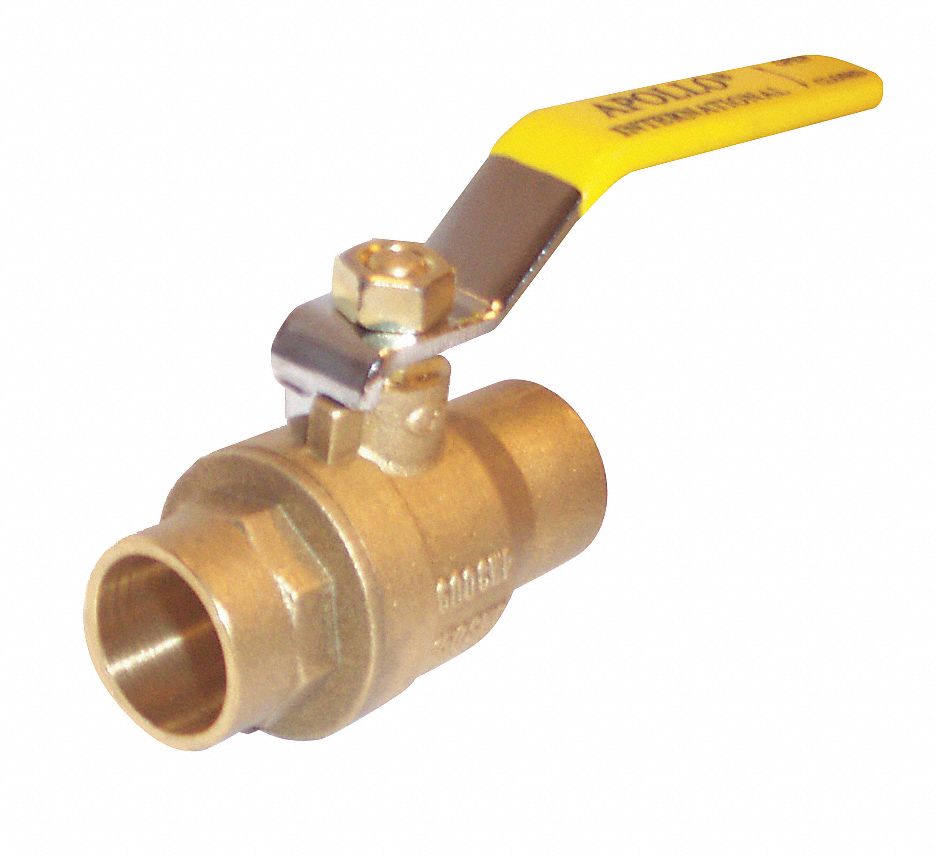 Ball Valve, 2 PC, 2 In Solder, Brass