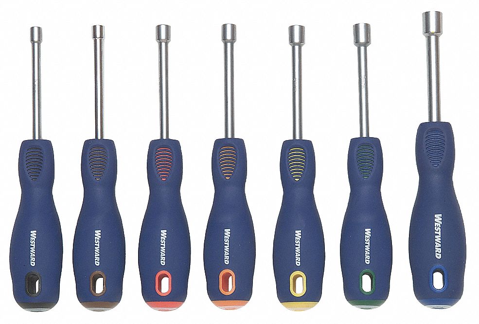 Hollow Shaft Nut Driver Set, 7 PC, Metric