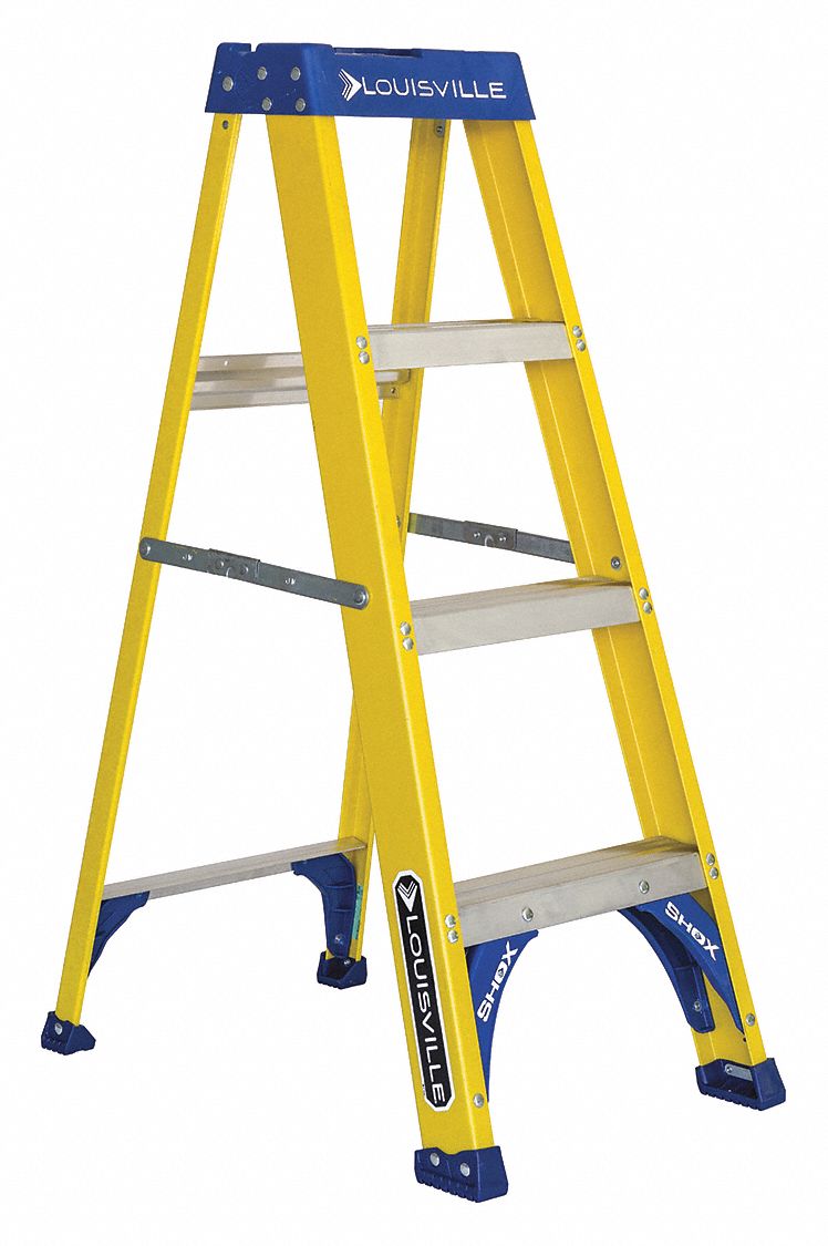 Stepladder, Fiberglass, 4 ft. H, 250 lb Cap