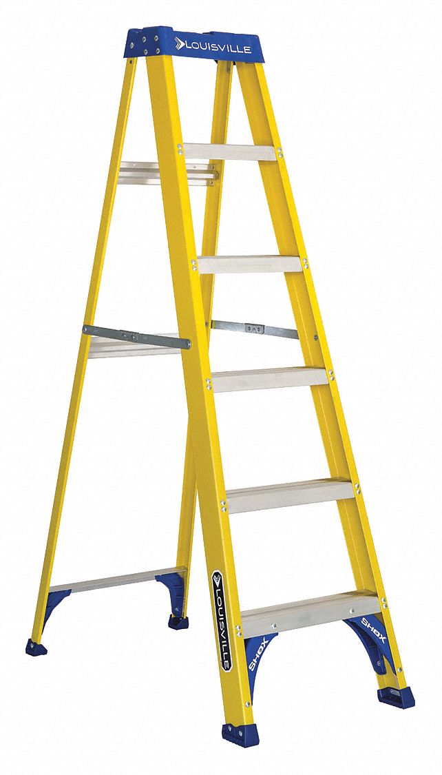 Stepladder, Fiberglass, 6 ft. H, 250 lb Cap