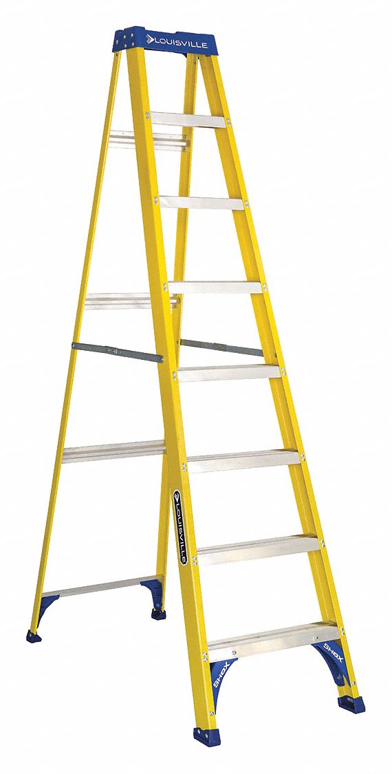 Stepladder, Fiberglass, 8 ft. H, 250 lb Cap