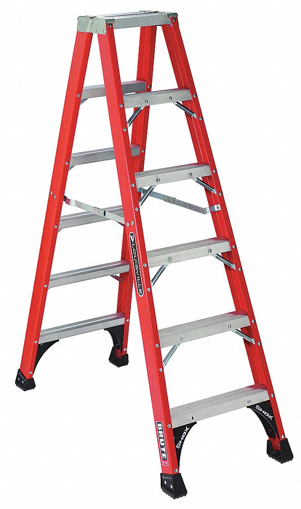 Dbl Sided Stplddr, FG, 6 ft H, 375 lb. Cap.