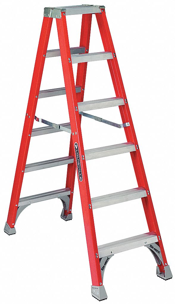 Dbl Sided Stplddr, FG, 6 ft H, 300 lb. Cap.