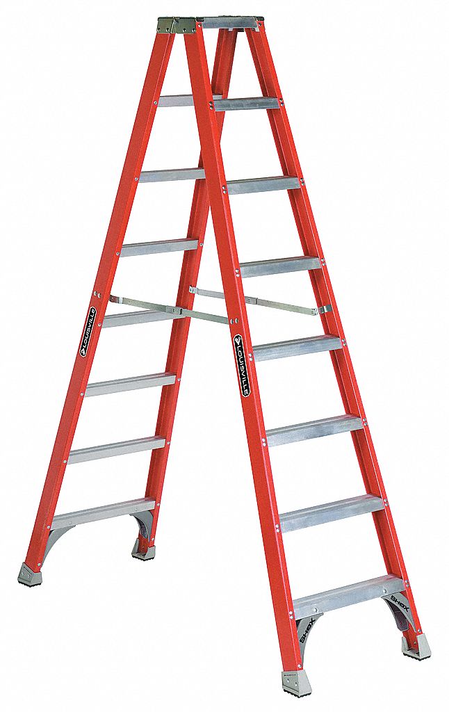 Dbl Sided Stplddr, FG, 8 ft H, 300 lb. Cap.