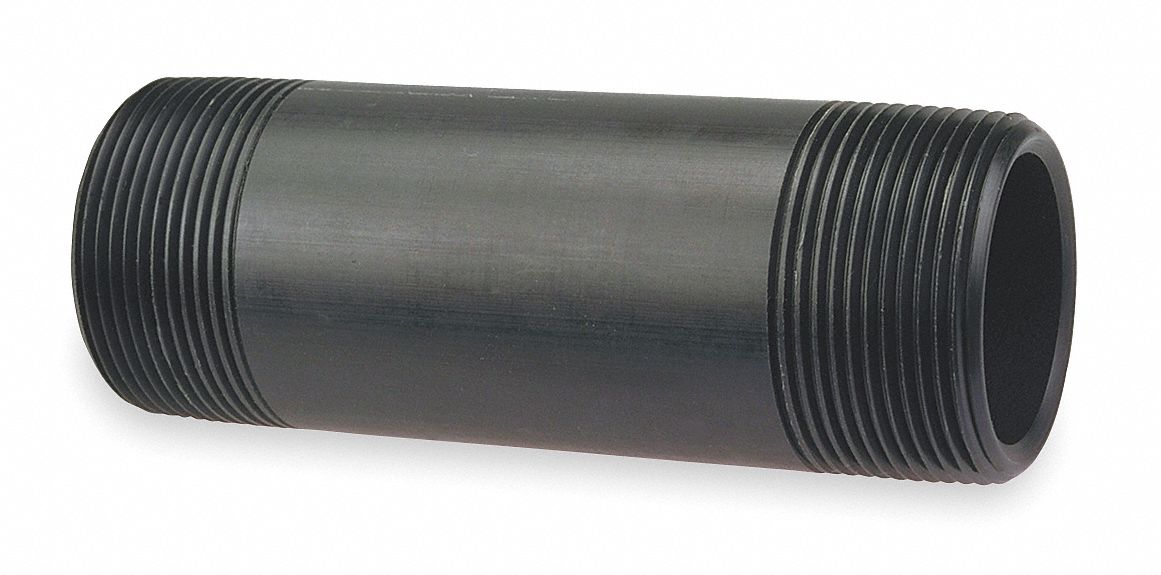 Nipple, 1 x 5 In MPT, Kynar(R), 1360 PSI