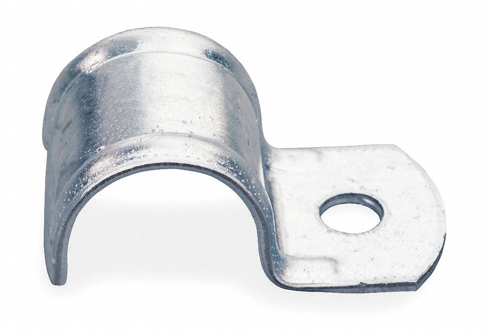 One Hole Clamp, 3/8 In Pipe Sz, Steel