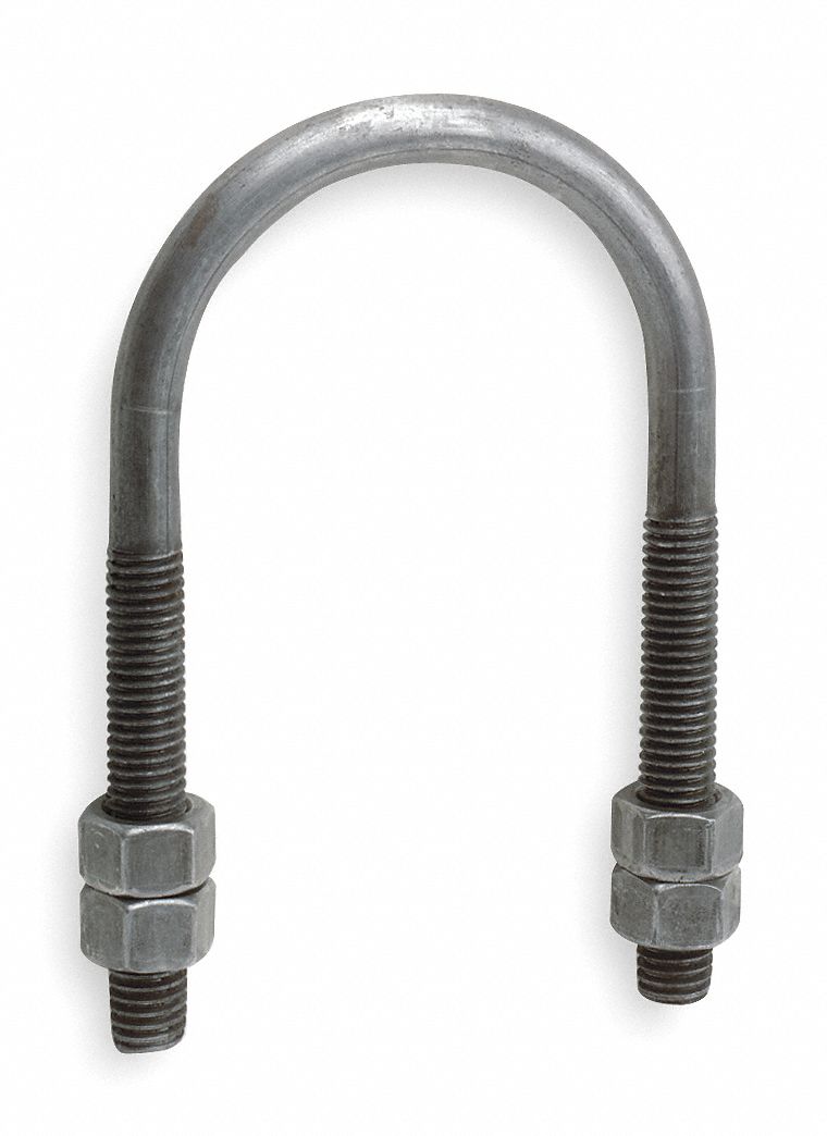 U Bolt w/ Nuts, 2 In, 1090 lb Max Load