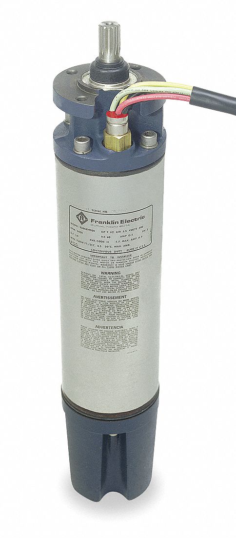 Subm Pump Mtr, 3 Ph, 5 HP, 230V, 6 In, 3 Wire