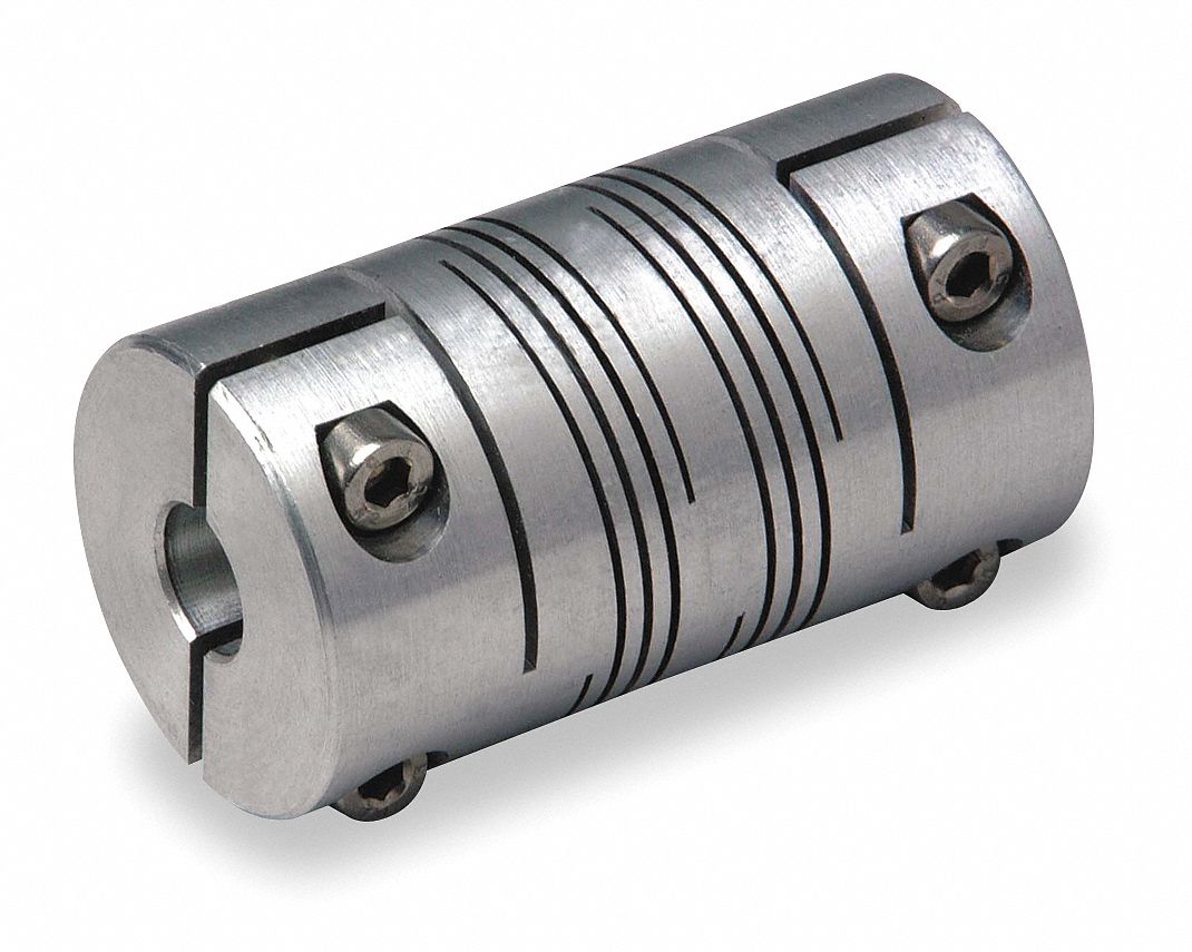 Coupling, Double Beam, Bore 3/8x5/8 In