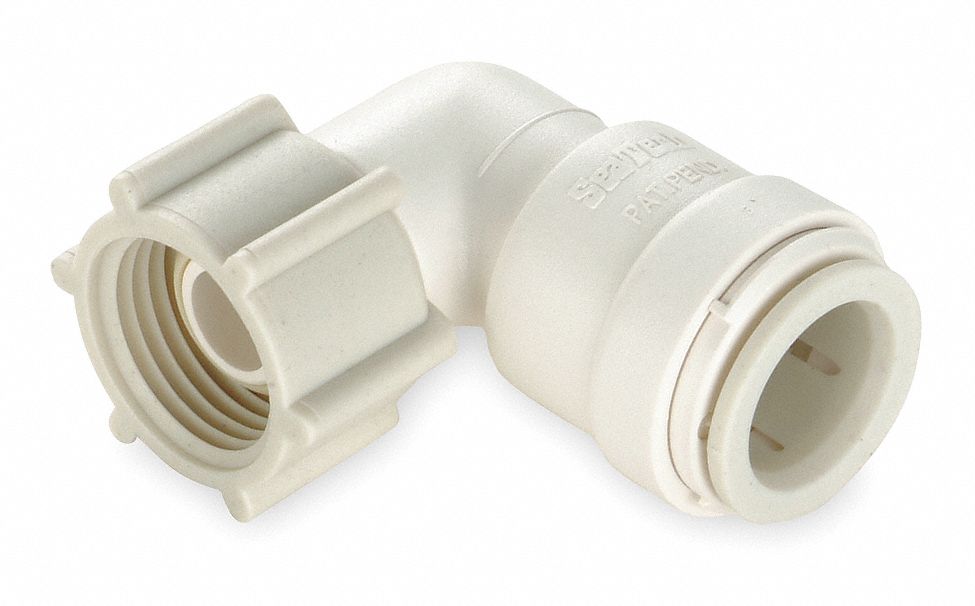 Female Swivel Elbow, 90 Deg, 1/2 x 3/4 In