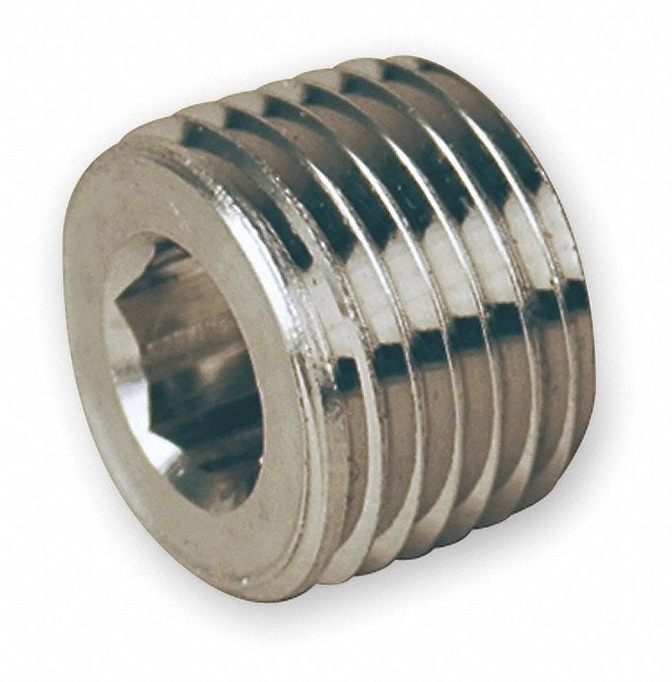 Hollow Hex Plug, Size 1/4 In