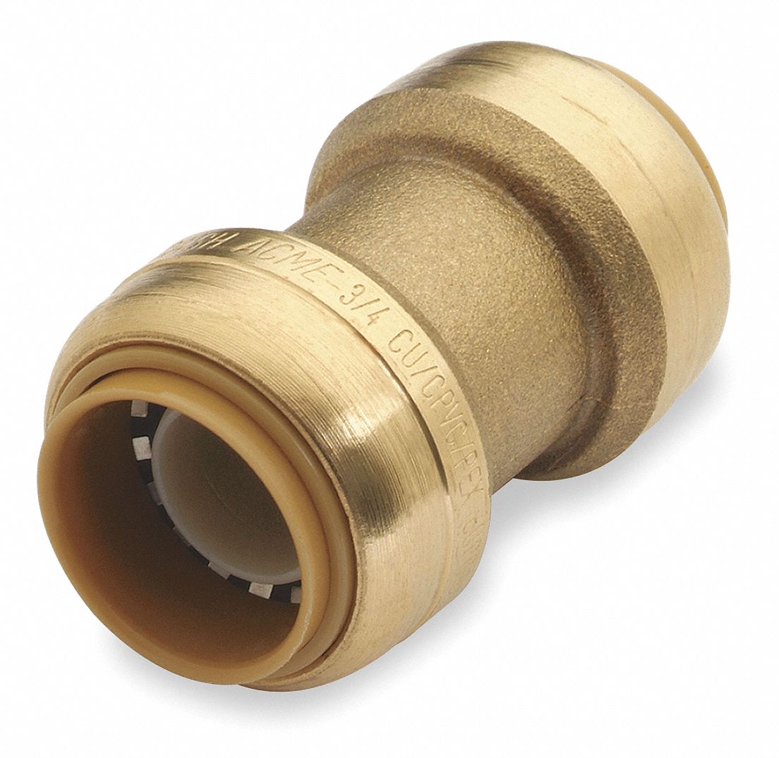 Coupling, 3/4 In Tube Size, DZR Brass