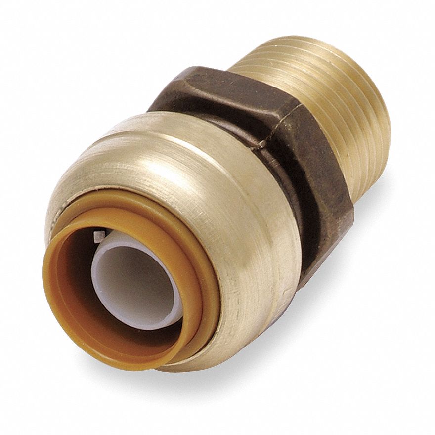 Male Connector, 1/2 In Tube Sz, DZR Brass