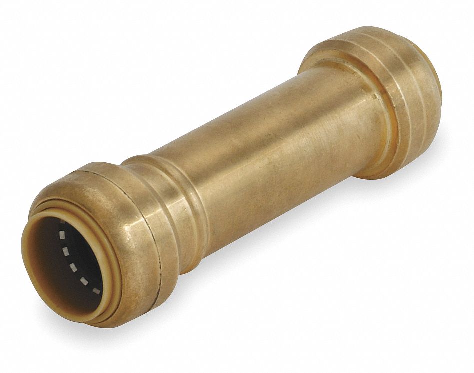 Slip Coupling, 1/2 In Tube Size, DZR Brass