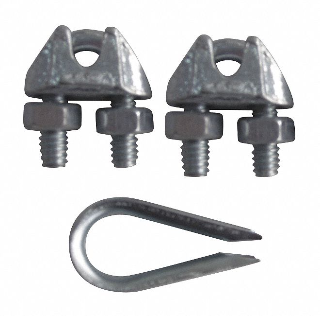 Clip/Thimble Kit, Cable Size 1/8 In