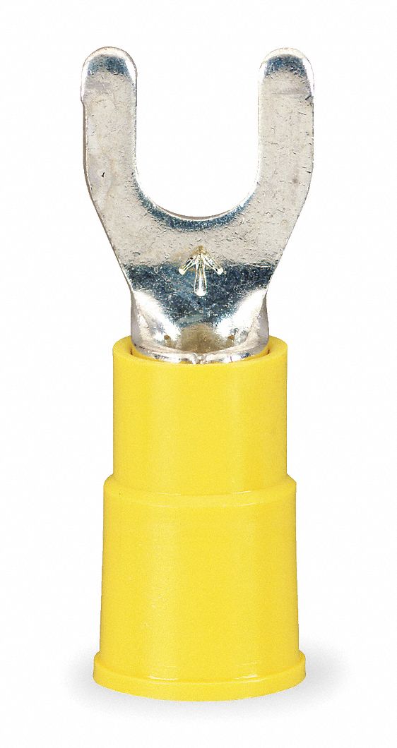 Fork Terminal, Yellow, 12 to 10 AWG, PK50