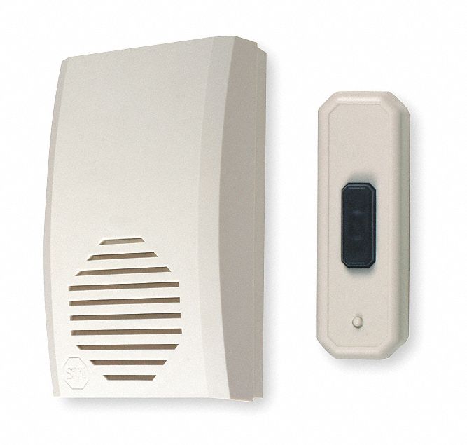 Wireless Door Chime, Plastic, L 5 In