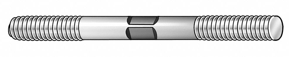 Dbl End Thd Stud, 5/8-11x4 OAL, PK 2