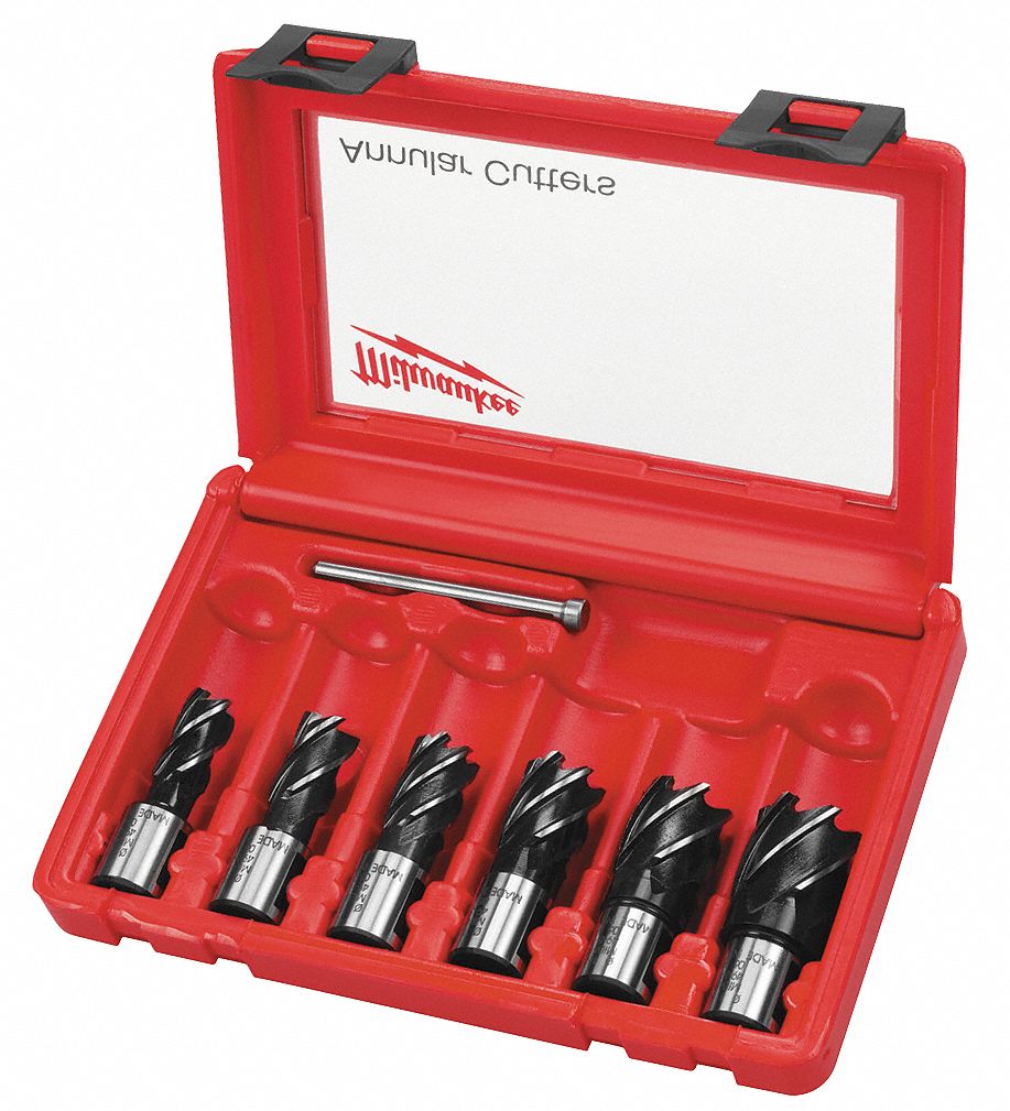 Annular Cutter Kit, 6 Cutters, 1 Bit, 7 Pc