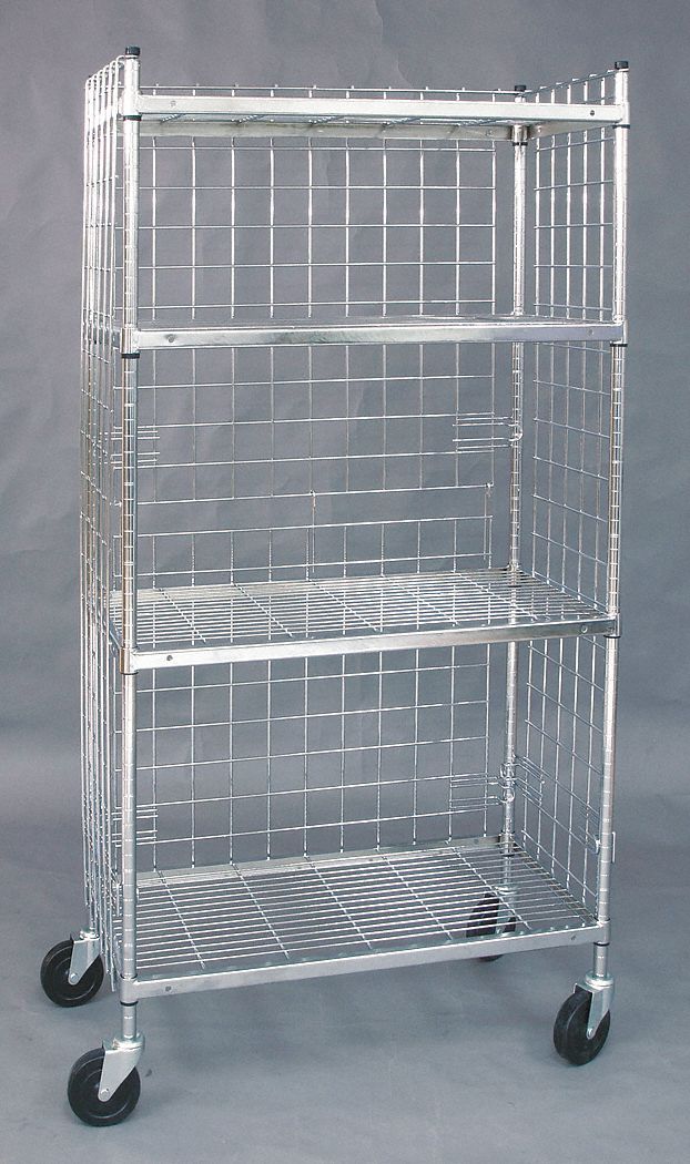 Wire High Cart, 3 Sided, 18 x 36 In