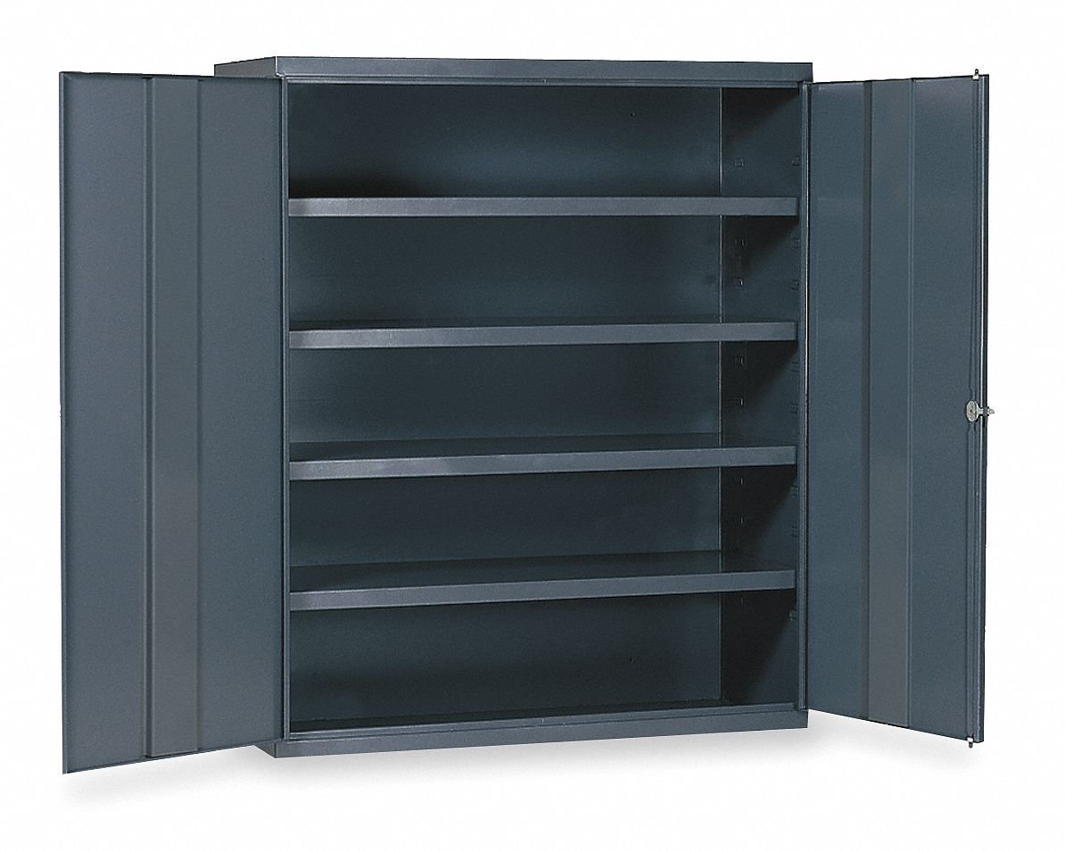 Storage Cabinet, Welded, Gray