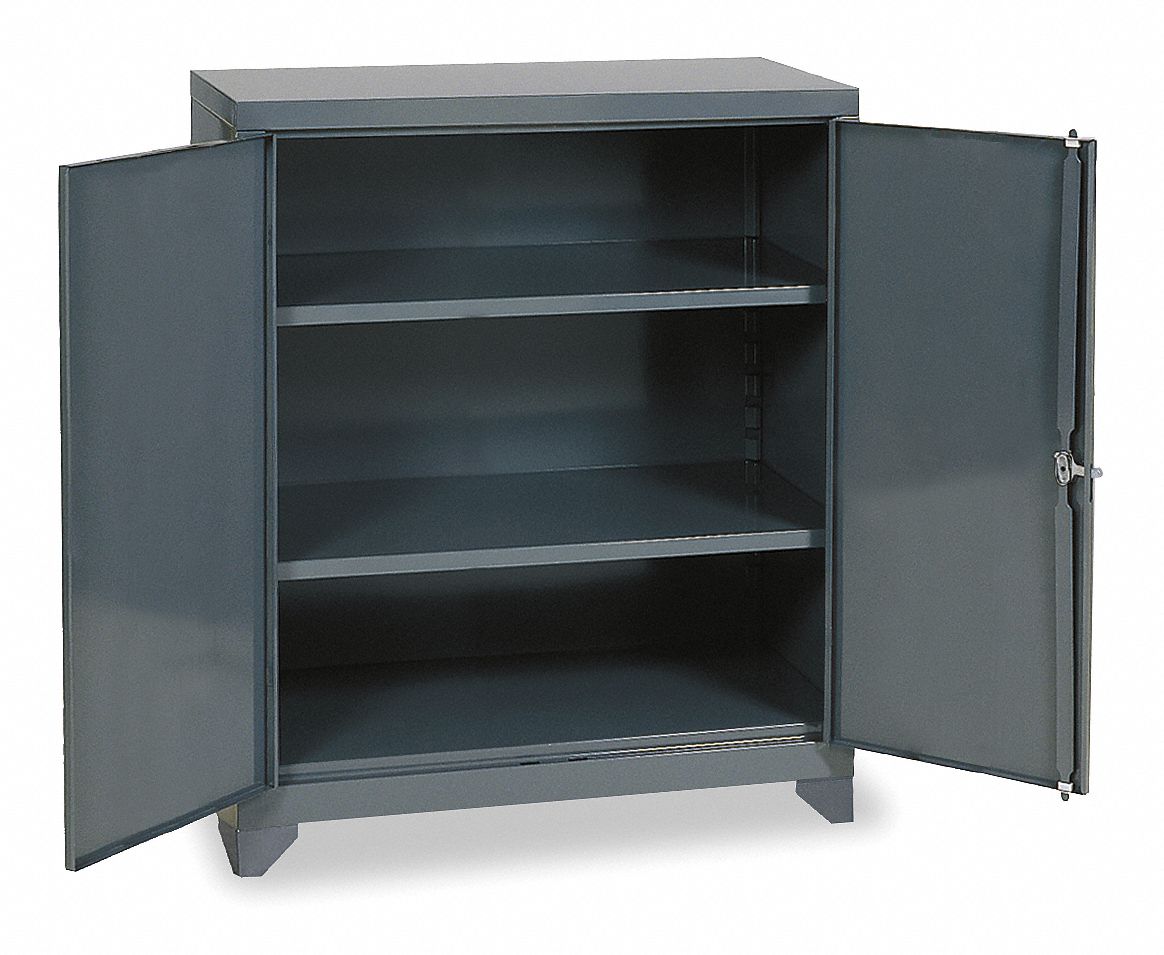 Storage Cabinet, Welded, Gray
