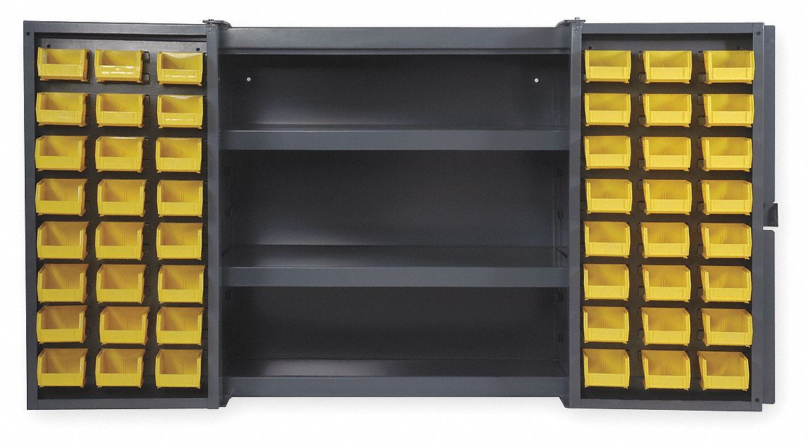 Bin & Shelf Cabinet, 2 Shelves, 48 Bins