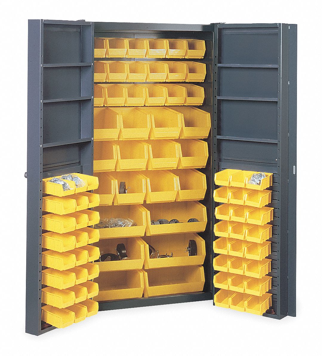 Bin Storage Cabinet, 84 Bins, 6 Shelves