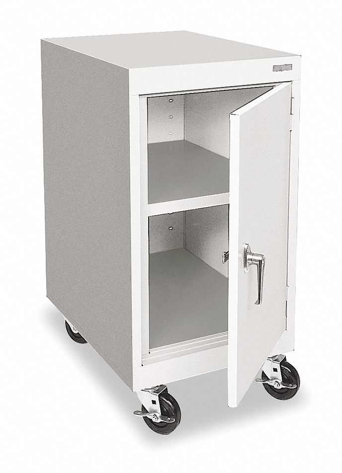 Mobile Storage Cabinet, Welded, Dove Gray