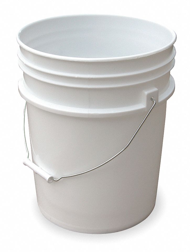 Plastic Pail, Round, Capacity 5.4 Gal
