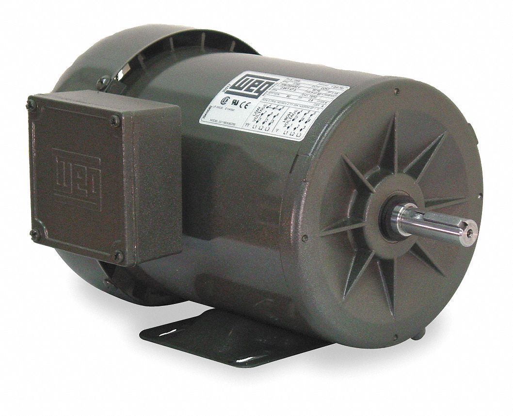 Mtr, 3 Ph, 1 HP, 3450, 208-230/460V, Eff 80.0