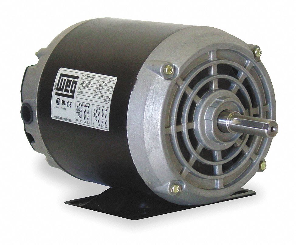 Mtr, 3 Ph, 1 HP, 3470, 208-230/460V, Eff 74.0