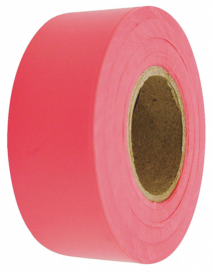 Flagging Tape, Fluorescent Red, 150 ft