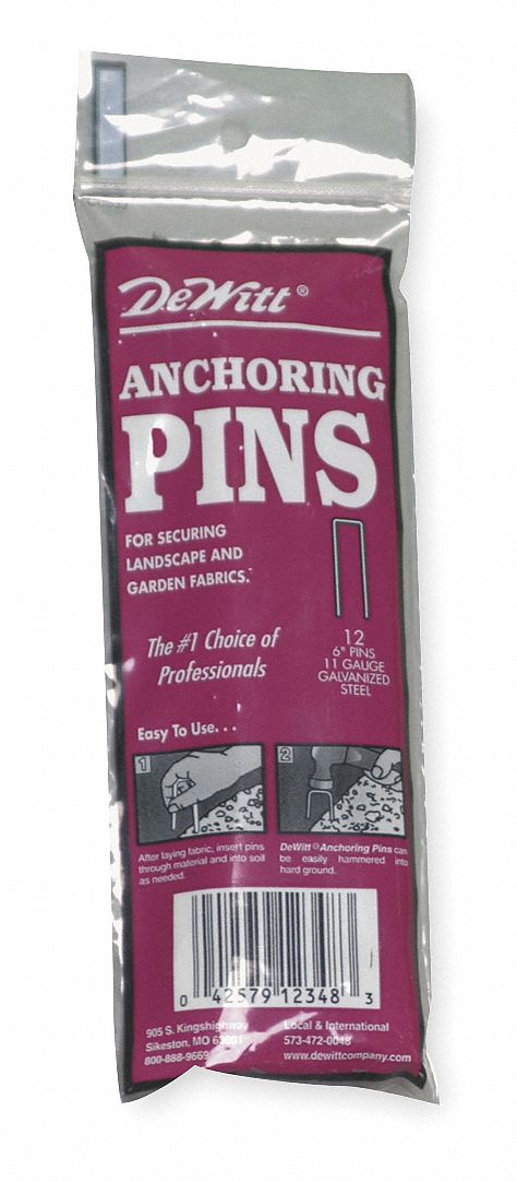Anchor Pins, 6 In x 1 In x 6 In, PK12