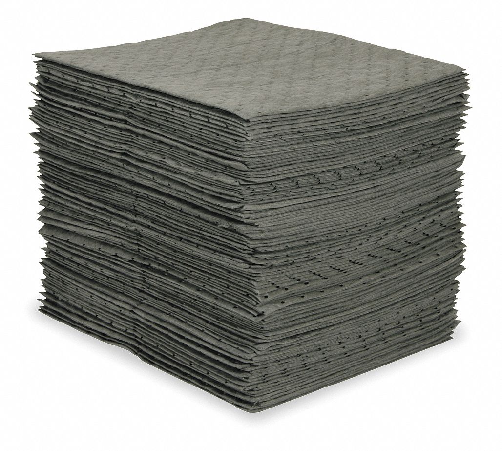 Absorbent Pads, Medium Weight, PK 100