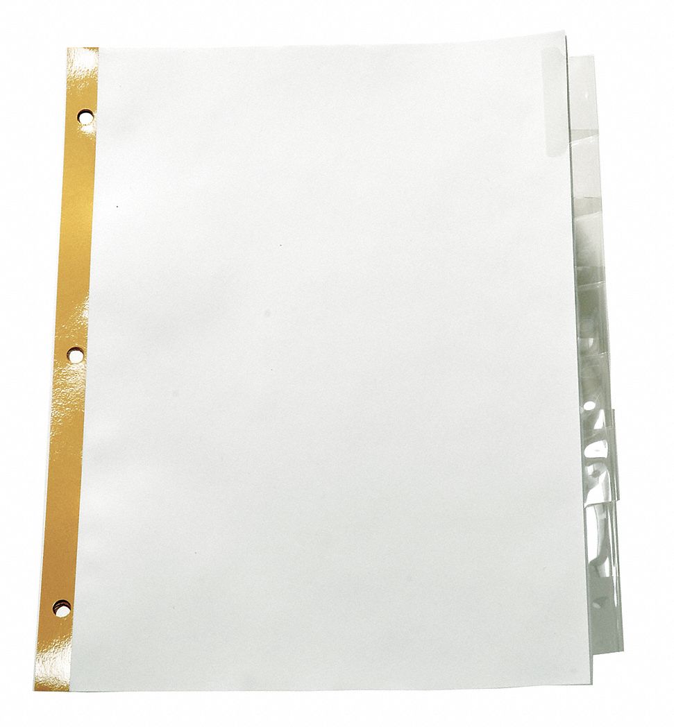 Index Tab Set, Insertable, 8 Tabs, Clear