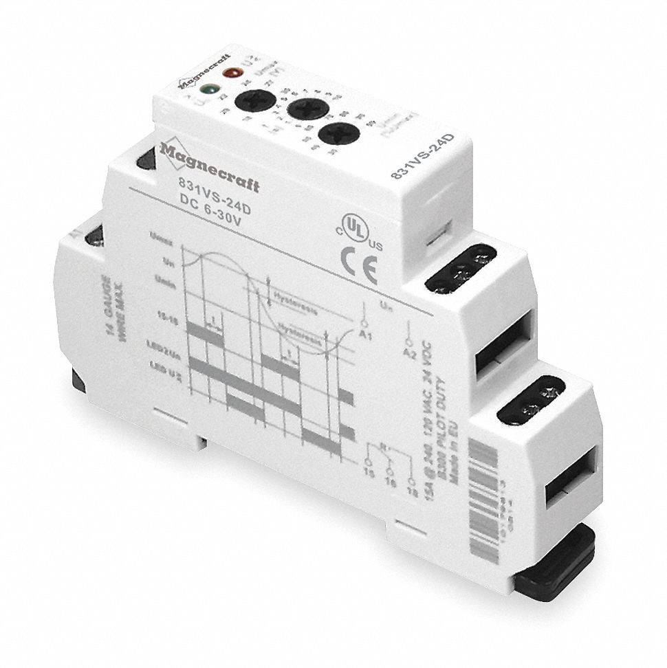 Relay, Voltage Sensing, SPDT, DIN-Mount