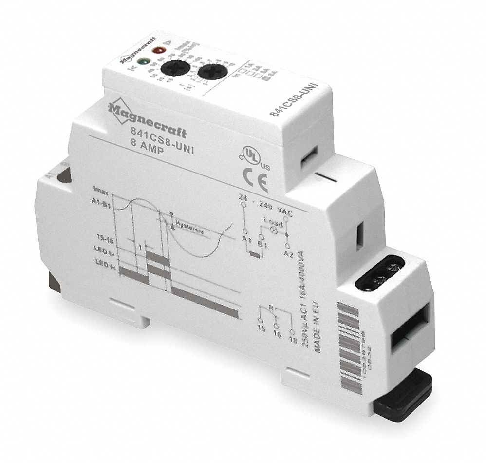 Relay, Current Sensing, SPDT, DIN-Mount