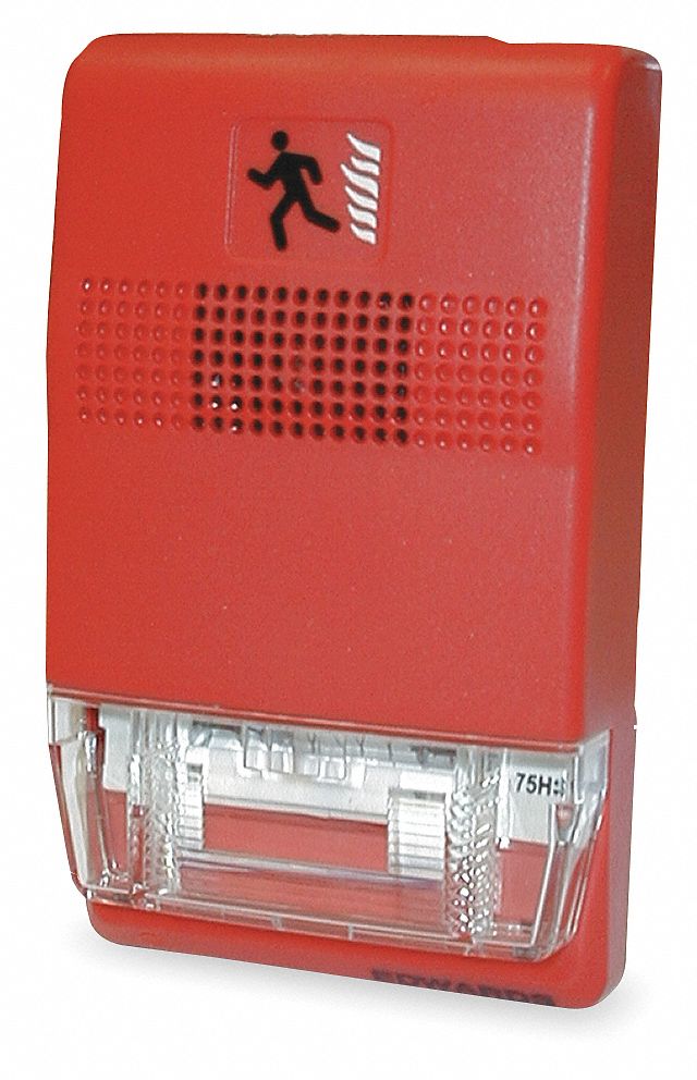 Horn Strobe, Red, 4.5 In Height, 2-3/4 In W