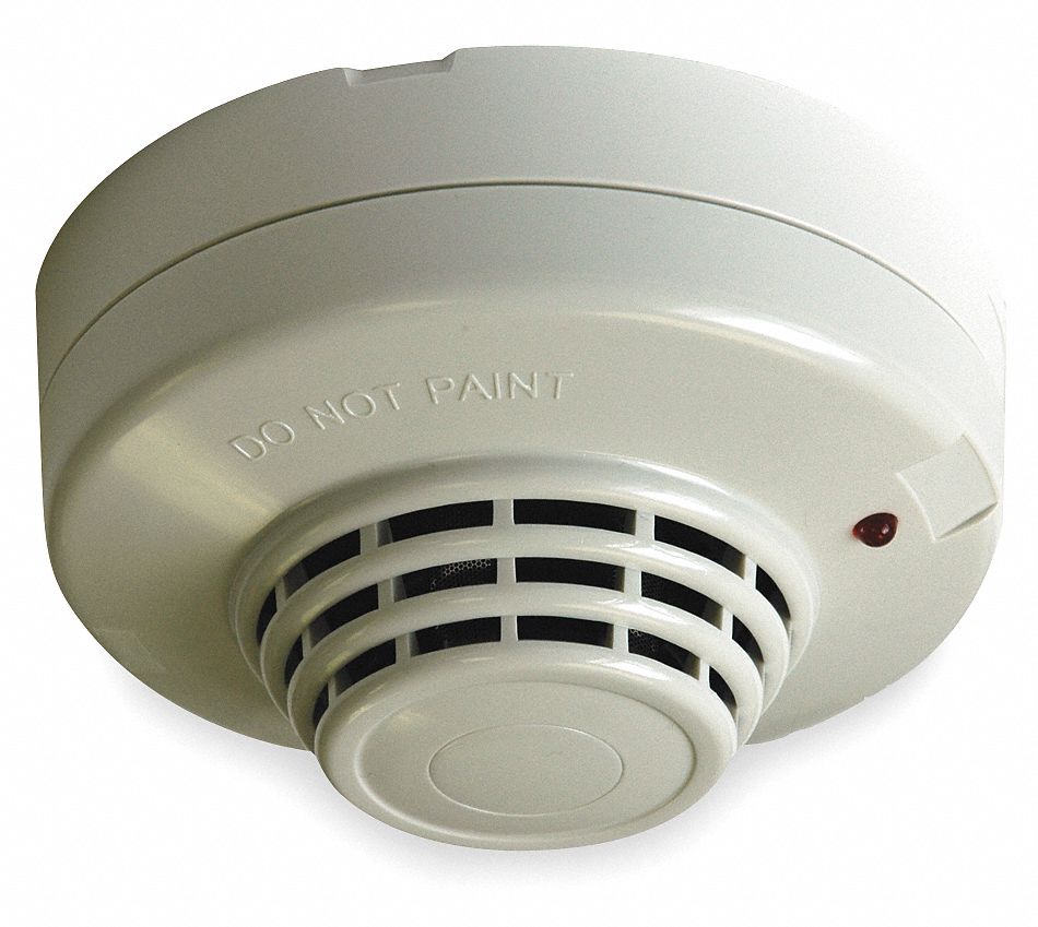 Smoke Detector, White, L 4 5/8 In
