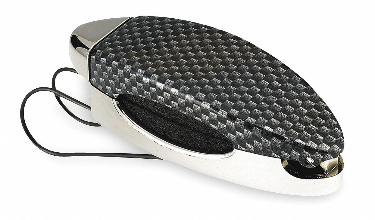 Carbon Fiber Eyewear Clip, Black/Chrome