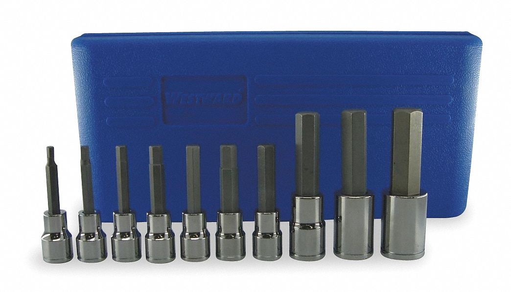 Hex Bit Socket Set, Metric, 10 PC