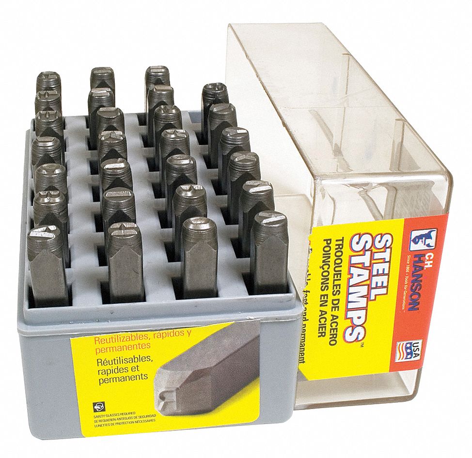 Letter Set, 1/4 In. H, Steel