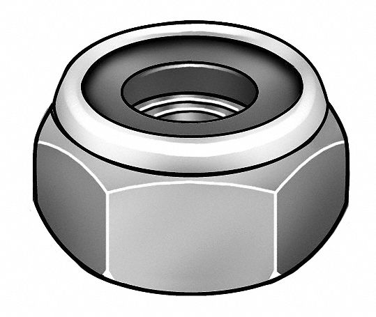 Locknut, Nylon, Gr 8, Zinc, 1/2-13, PK 1000