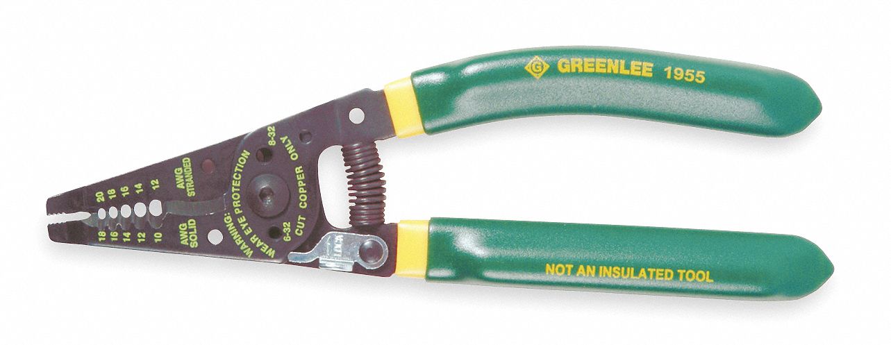 Wire Stripper/Cutter, Manual, 7 3/8 In L