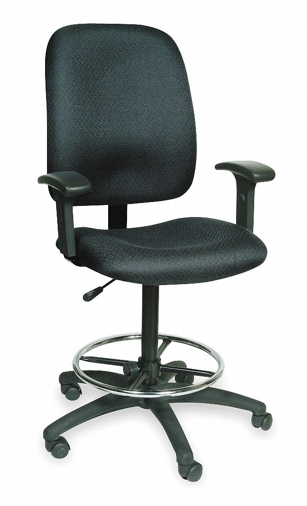 Drafting Chair, 23 1/2 H Inx20 1/4W, Black