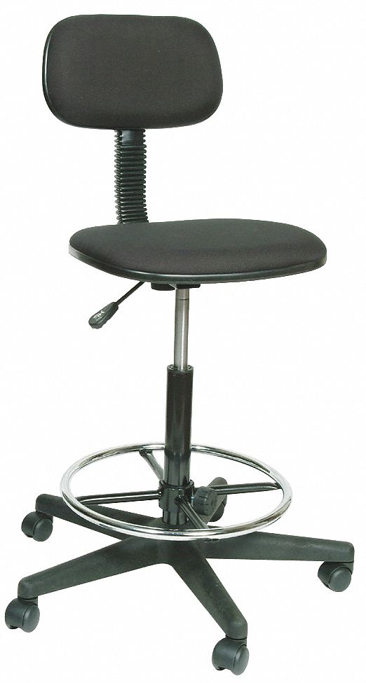 Drafting Stool, 24-34-1/4 In H, Black