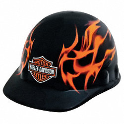 Hard Hat, FrtBrm, Slttd, 6Rtcht, HarleyFlame