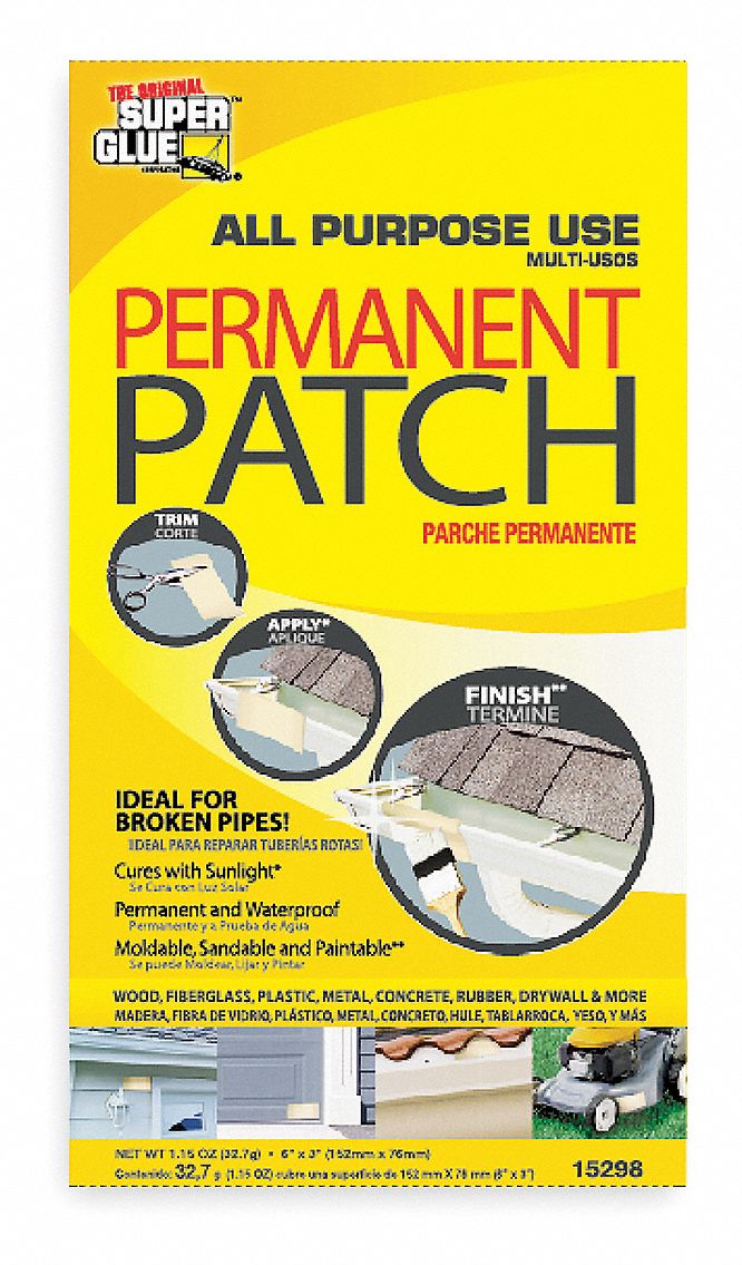 Fiberglass Patch, White, 3x6 In, UV Cured